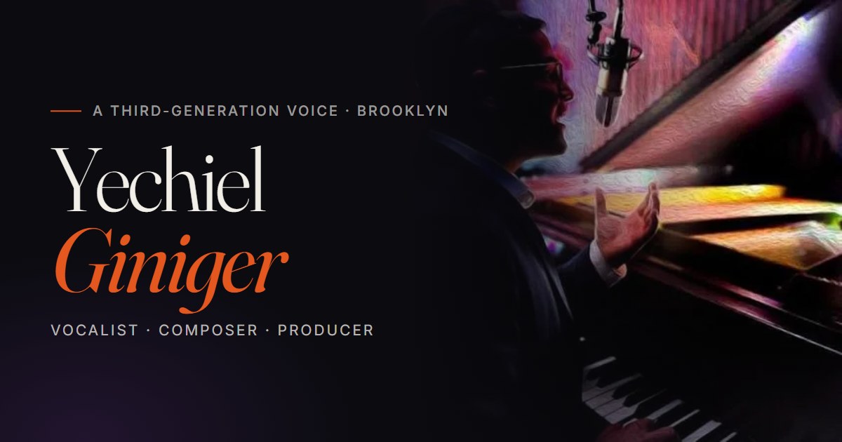 Yechiel Giniger — name card with portrait